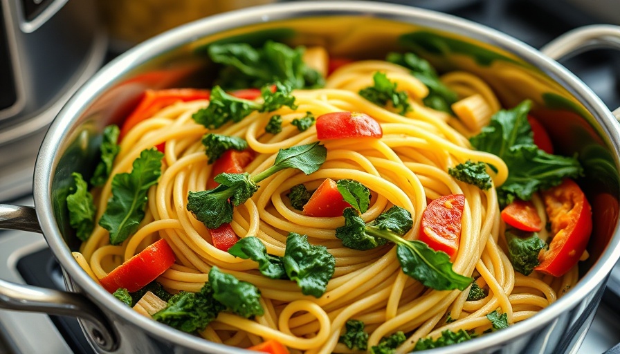 Quick and easy meals - vibrant pasta dish with vegetables.