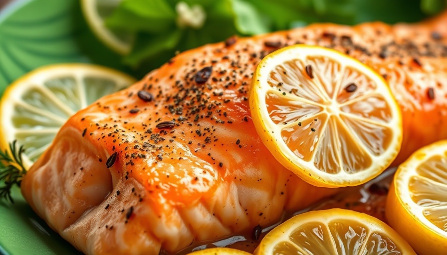 Delicious baked salmon with lemon slices for easy dinner ideas.