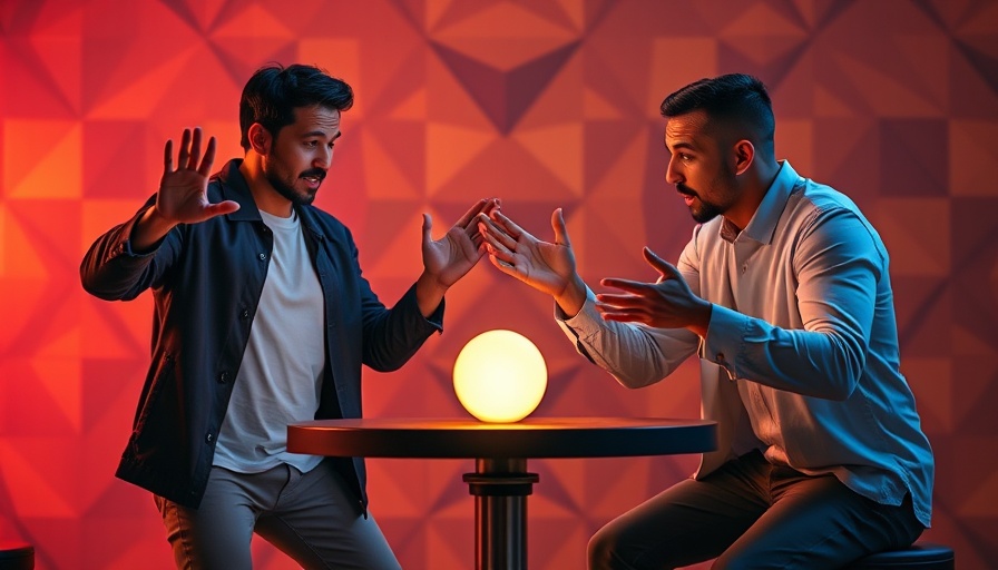 Theatrical performance, expressive hand gestures, vibrant lighting, College of Marin Miracle Fish review.