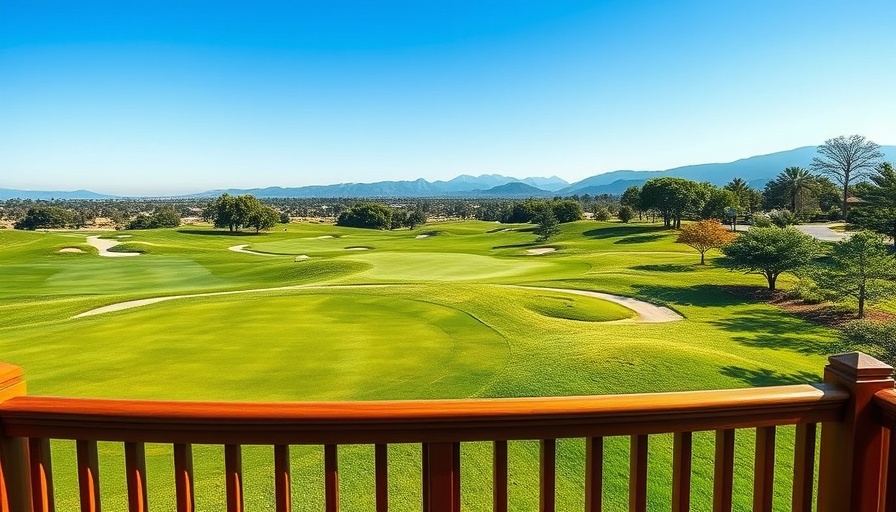 Scenic golf course view with winding path and trees