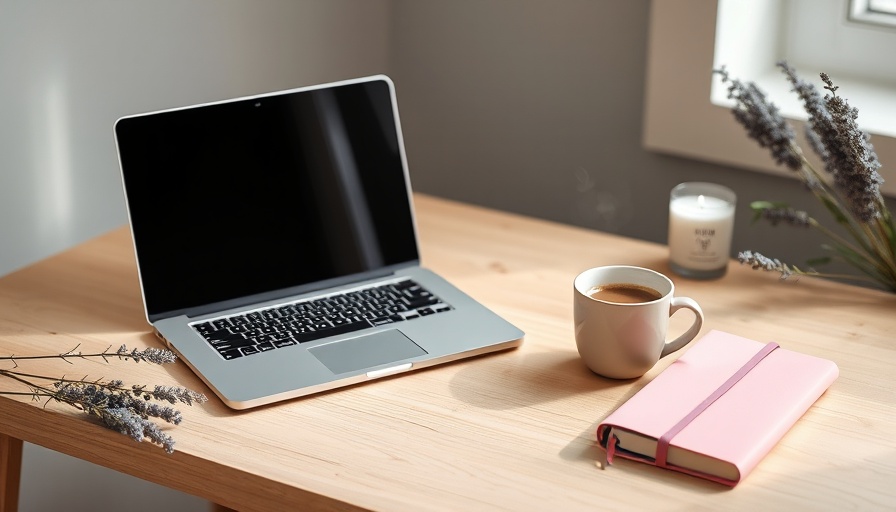 Minimalistic workspace with laptop for Chapter 7 Bankruptcy research.