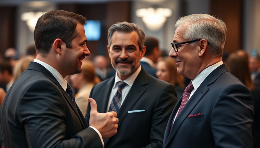 Three men in suits discussing tax increase on university endowments.