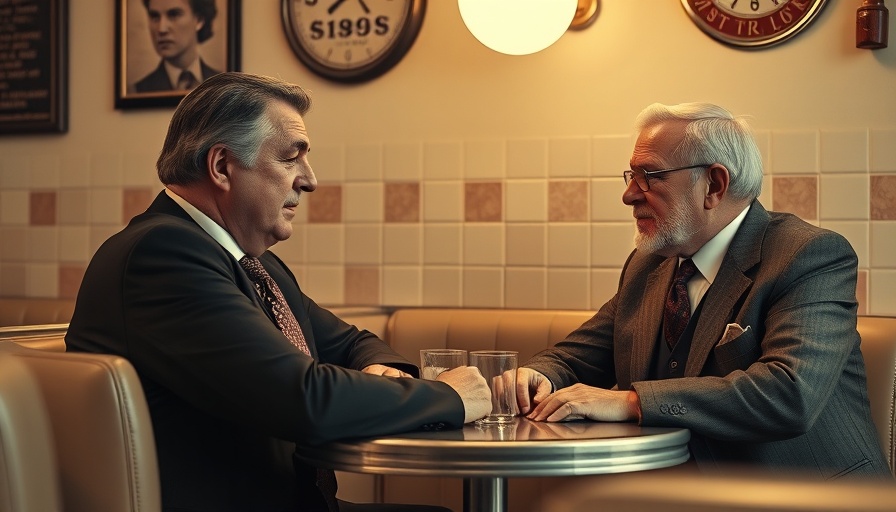The Alto Knights film review features two men in a diner scene.