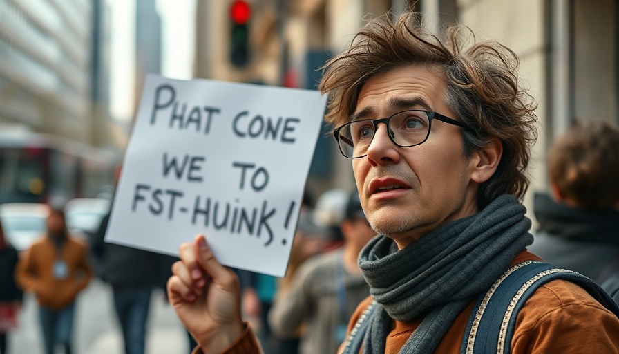 Woman protesting Social Security office closures with a sign.