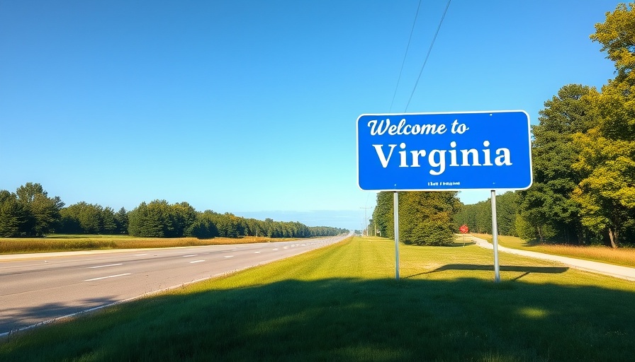 Welcome sign on Virginia highway, representing real estate market in Virginia.