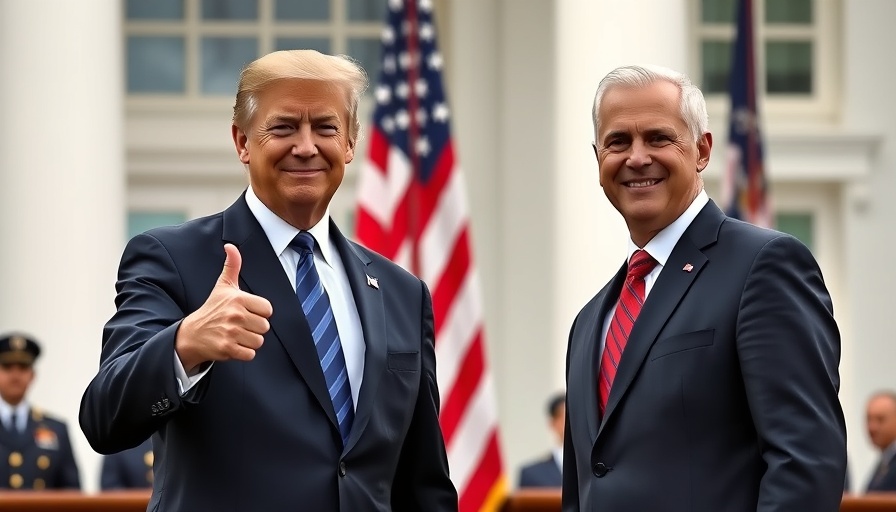 Two men in suits during a formal event with U.S. flag, symbolizing U.S. Commonwealth membership.