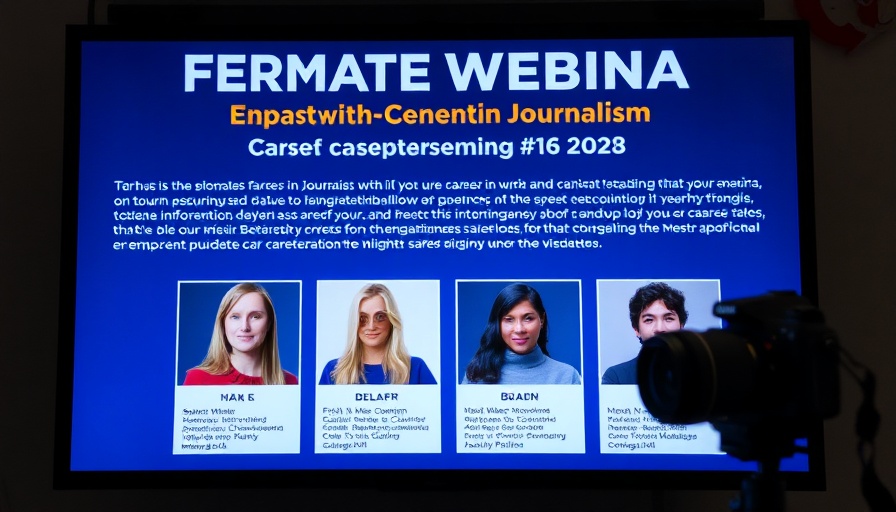 Webinar on sustainable work in health journalism with panelists.