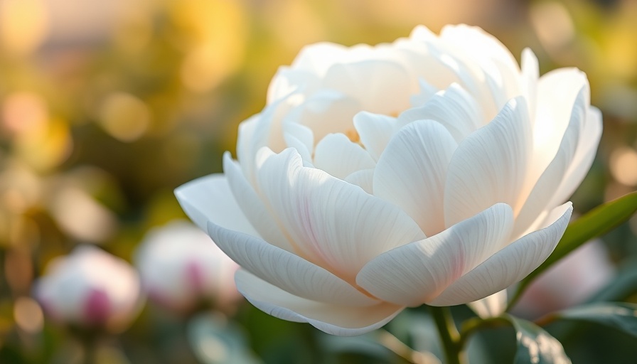 Elegant white peony flower showcasing types of peony flowers.