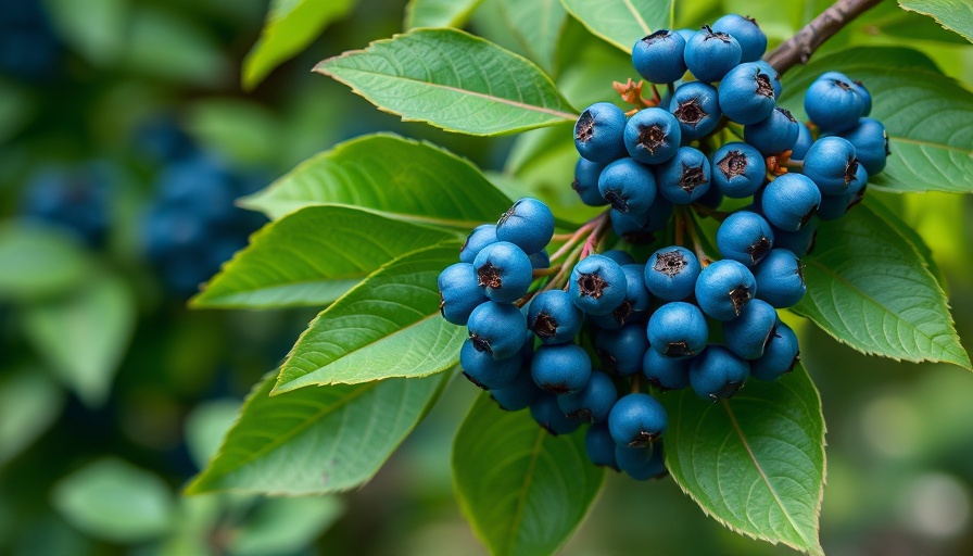 Close-up of Silky Dogwood leaves and berries, vibrant green foliage.