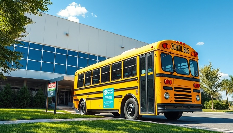 Mill Valley transitional kindergarten extension, school bus in front of school.