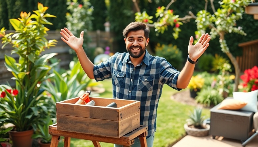 Budget home makeover tips in a vibrant garden setting.
