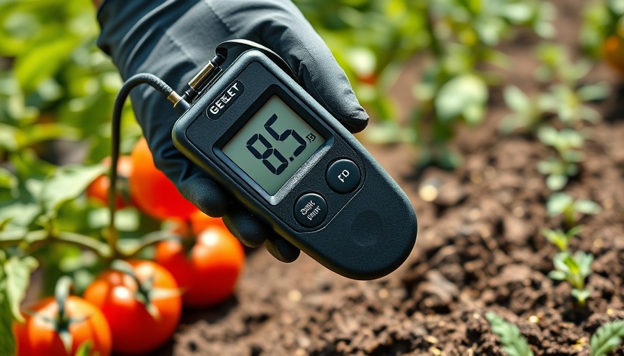 Measuring soil pH in garden to lower soil pH.
