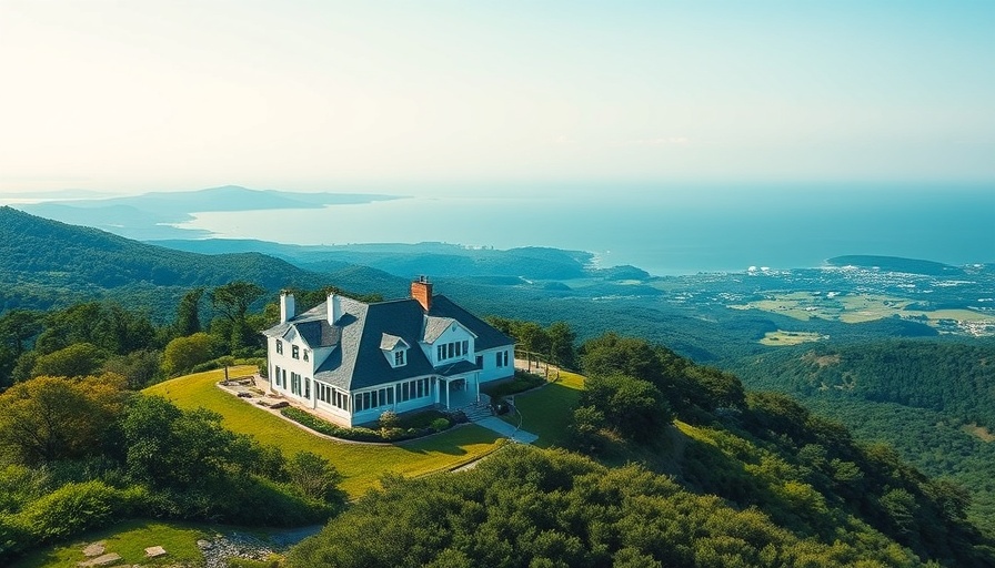 Expansive house with lush surroundings, ideal for roof inspections before buying a house.