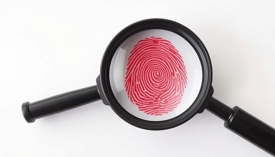 Magnifying glass and fingerprint symbolize bank scams protection tips.