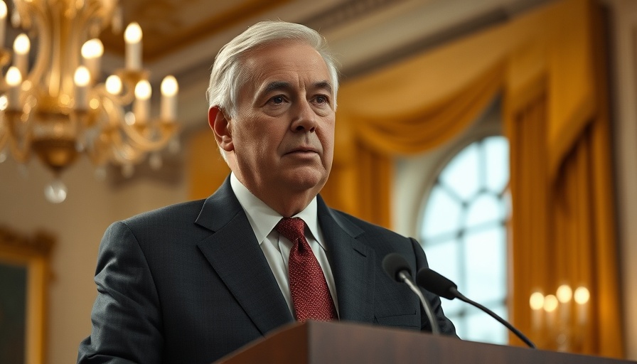 Elderly politician delivering a speech on collective bargaining rights.