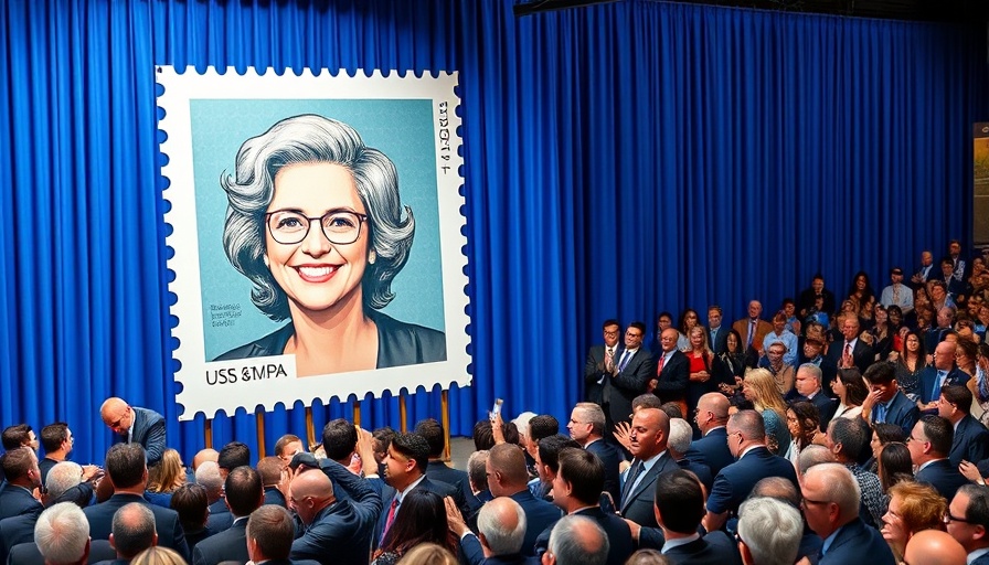 Betty White Forever Stamp unveiling event with USPS banner.