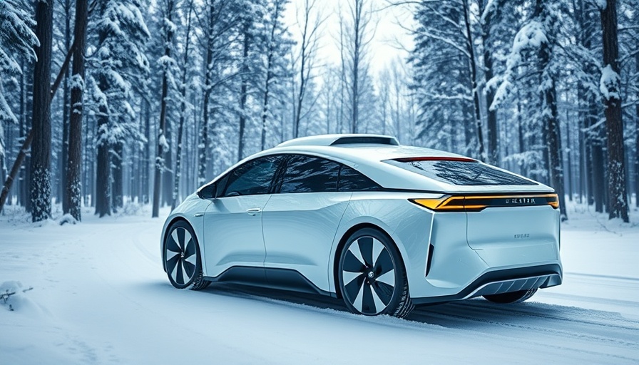 Canoo electric vehicle with solar roof amid snowy forest, controversy-related.