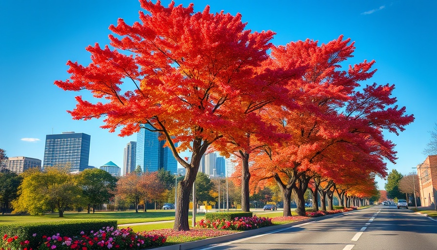 Scenic view of Raleigh, NC with vibrant trees and skyline.