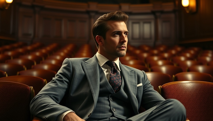 A man in a suit seated in a theater, highlighting Val Kilmer's legacy.