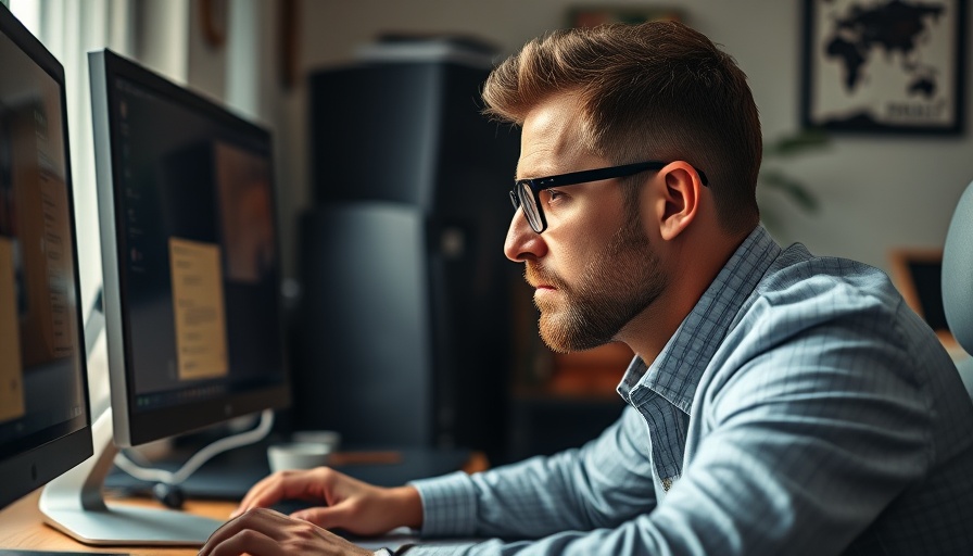 Man working diligently at a computer desk, losing Medicaid benefits risk.