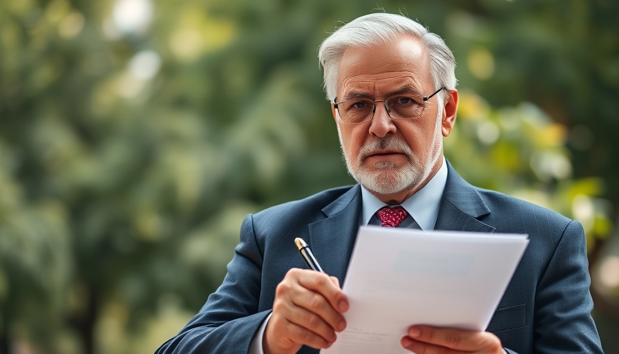 Older male holding document related to Trump reciprocal tariffs prices.
