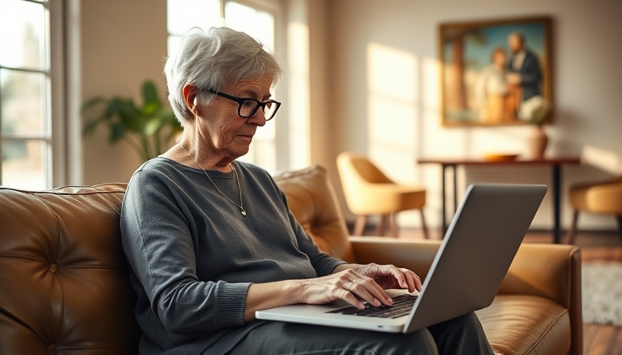 Elderly woman engaging in telehealth for Medicare beneficiaries on laptop.