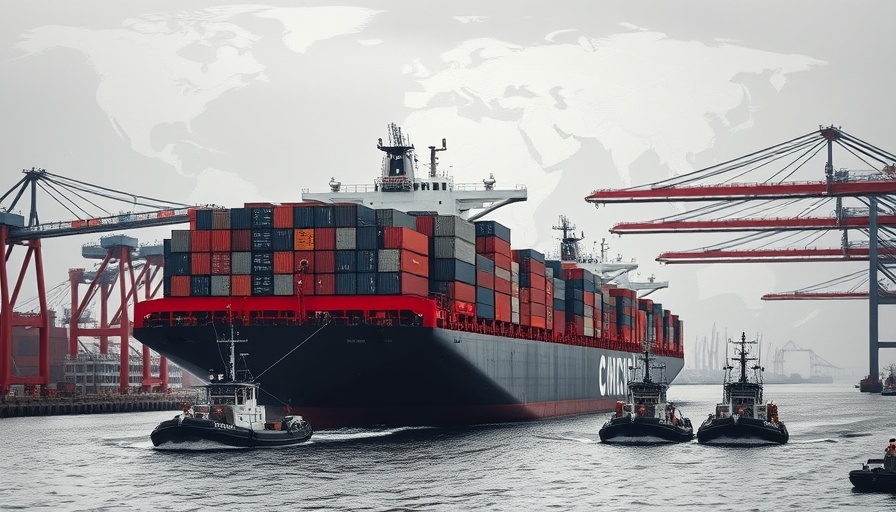 Large cargo ship at port symbolizing global trade in a post-pandemic world.