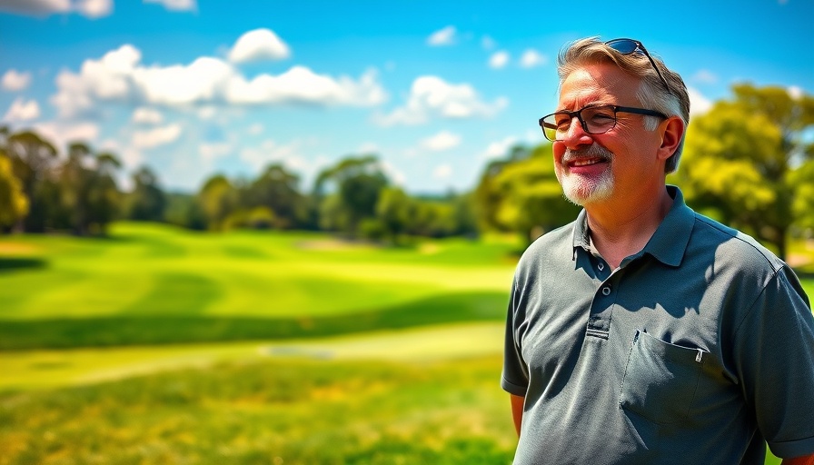 Middle-aged man at San Rafael golf course, sunny day