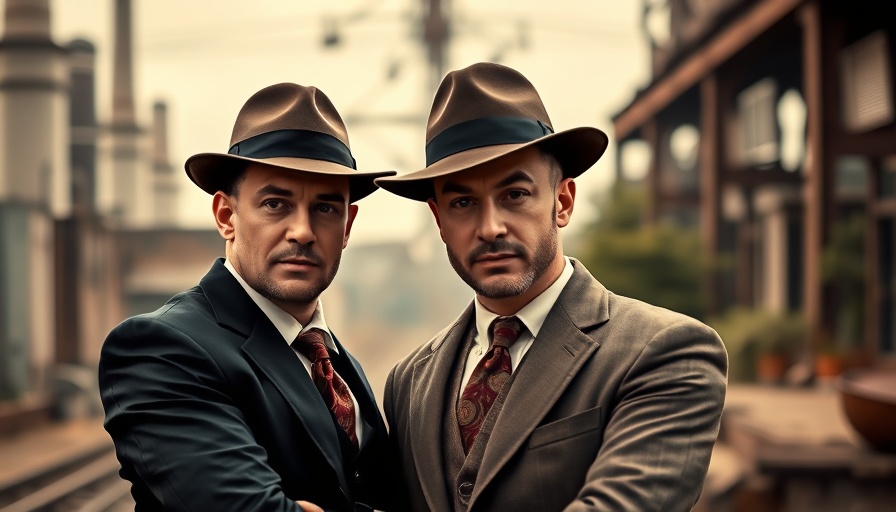 Vintage-style portraits of men in classic attire.