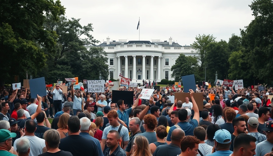 Protest for democracy at White House reflecting monetary independence.