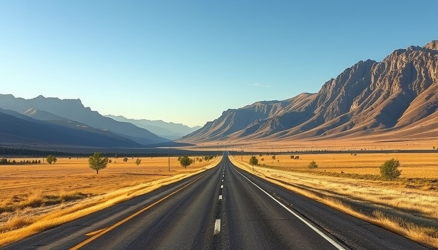 Idaho highway leading to scenic mountains, ideal living backdrop.