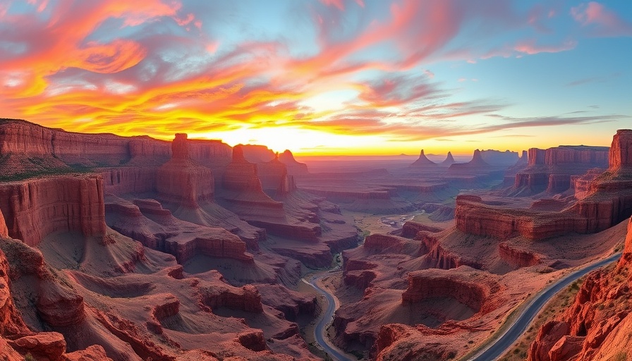 Vibrant canyon landscape during sunset in Utah.