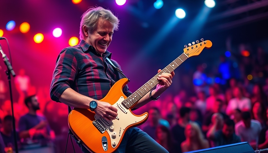 Carlos Santana performing live, concert lighting, guitar.