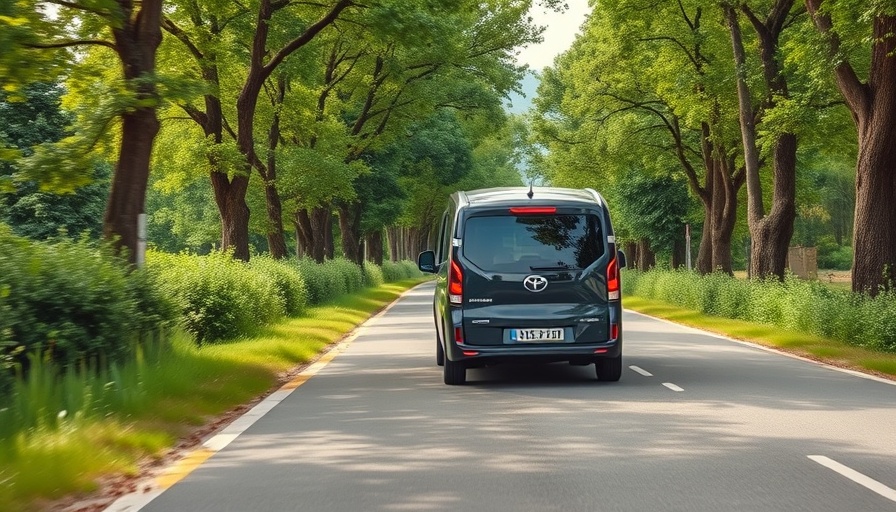 Modern electric van on rural road during Canoo asset sale