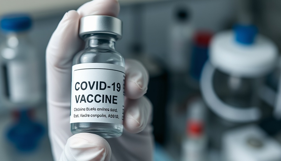 FDA scrutiny of Novavax COVID-19 vaccine represented by vial with gloved hand.