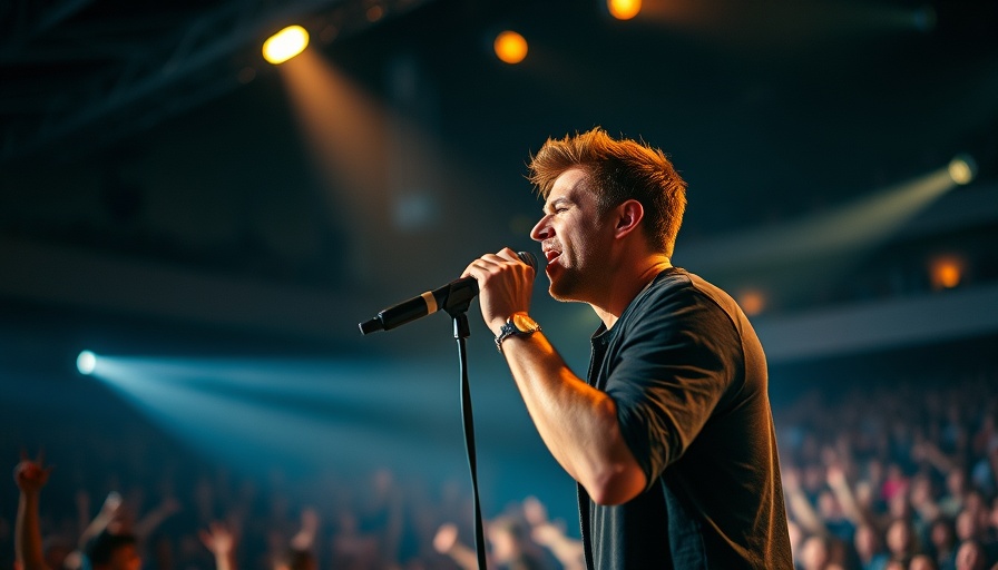 Brandon Lake concert in Northern California, singer performing passionately.