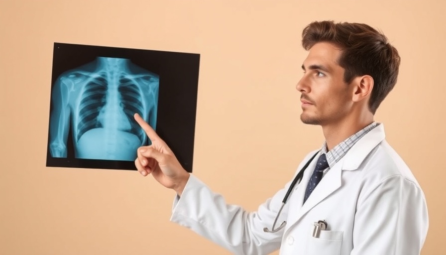 Doctor highlighting X-ray for silent signs of lung cancer discussion.