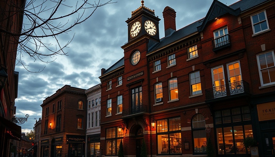 Historic clock tower building in North Carolina during dusk