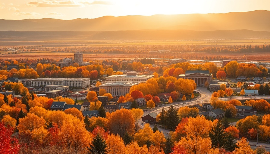 Scenic view of an affordable place to live in Montana with autumn colors.