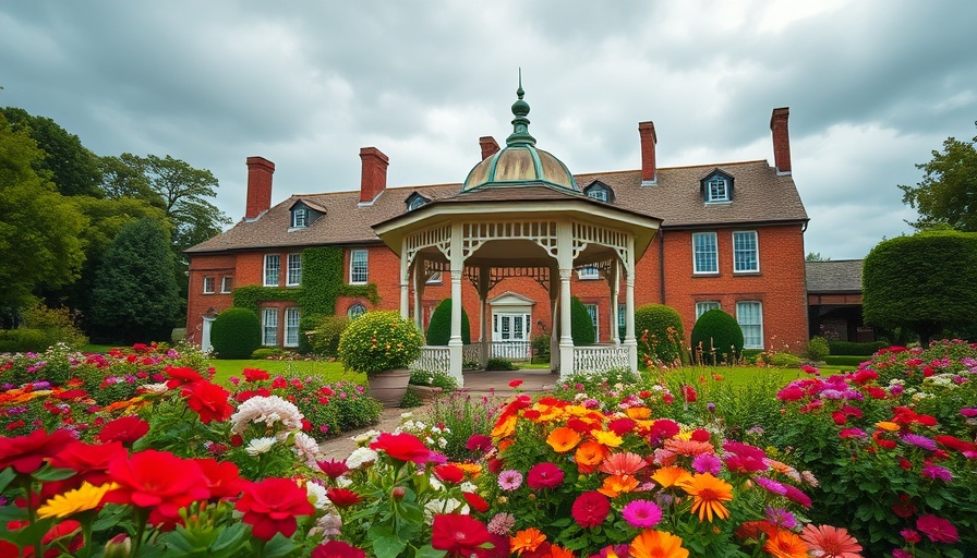 Charming gazebo and colorful flowers in a peaceful Colorado setting.