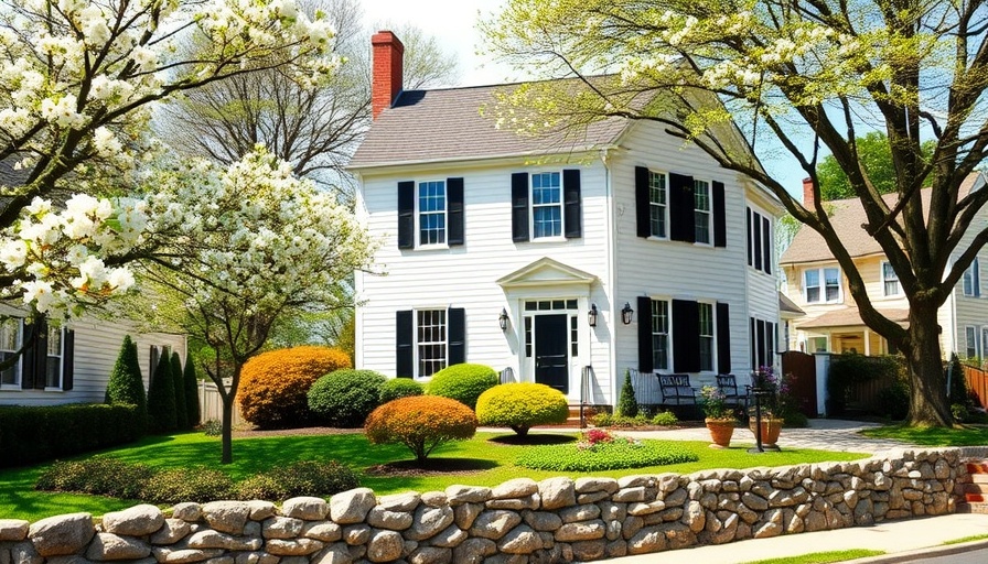 Charming colonial-style house with garden, illustrating household budget goals.