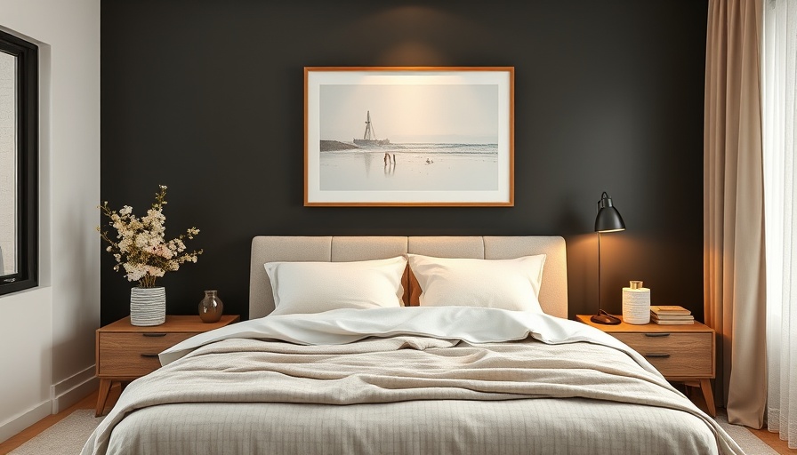 Contemporary bedroom showcasing layered lighting technique.