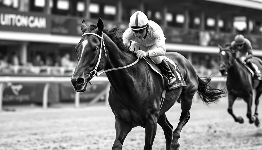 Racehorse galloping with jockey, horse racing animal welfare theme.