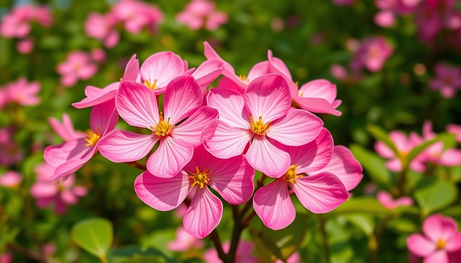 Close-up of vibrant pink dogwood flowers in full bloom.