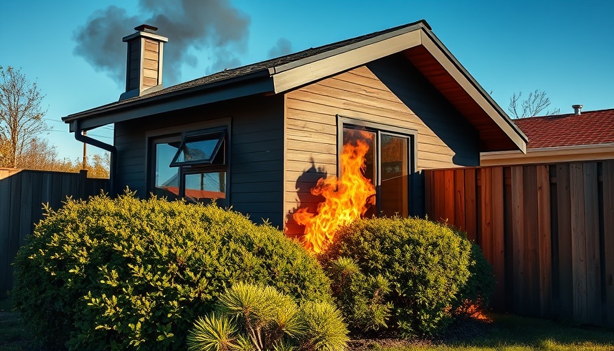 Fire safety drill: small structure in flames, reflecting fire buffer mandate Marin County