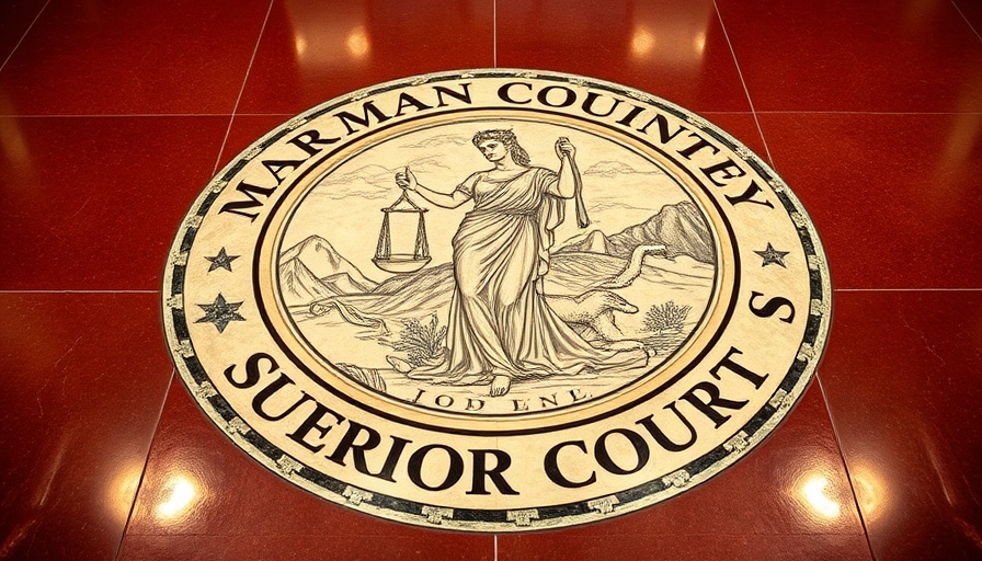 Marin County Superior Court seal depicting Lady Justice.