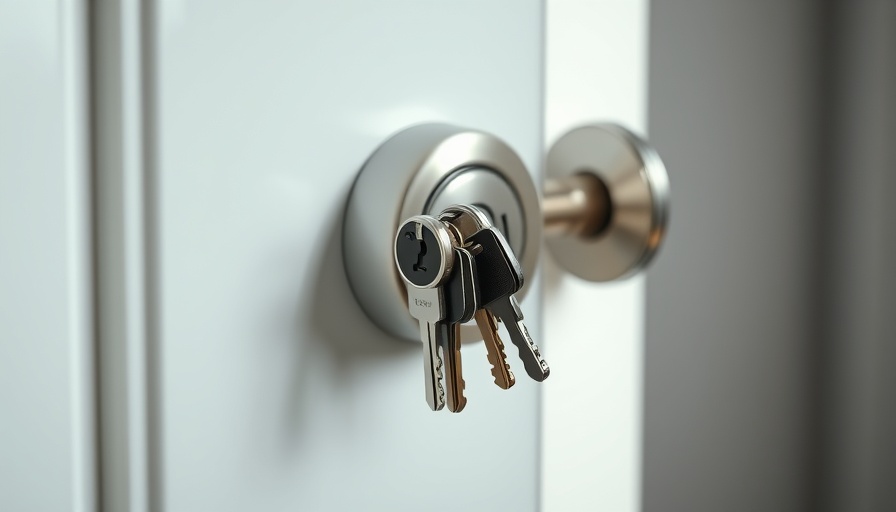 Door with keys in lock symbolizing writ of possession and eviction process