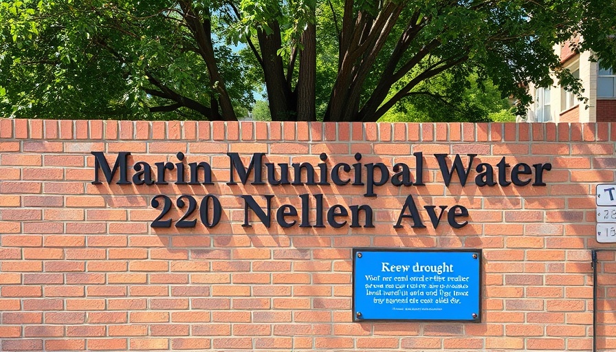 Marin Municipal Water District sign with drought warning sign.