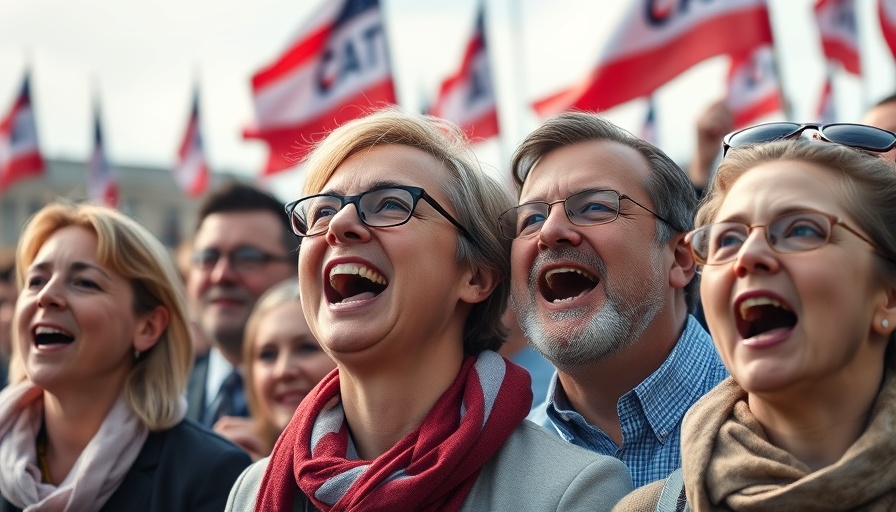 Crowd expressing at a political rally in Turkey.