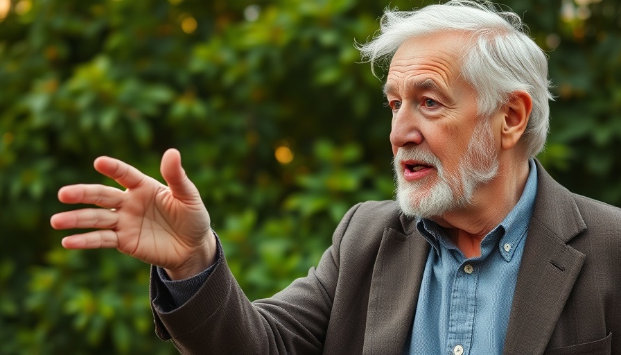 Peter Navarro making expressive gesture during outdoor discussion.